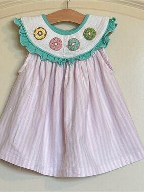 2T Busy Bee Smocks Donut Smocked Dress